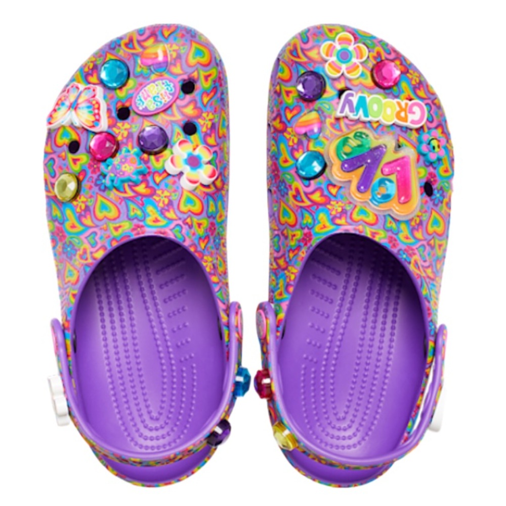 NWT CROCS Limited Edition Lisa Frank Multicolor Classic Clogs With Jibbitz - Picture 2 of 7